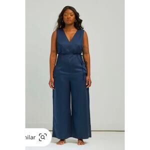 Ettitude Sateen Bamboo Jumpsuit in Ocean -L